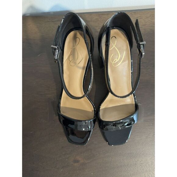 Sam Edelman Yaro Block Heels Black Women's Size 10.5 Sandals Shoes - Picture 3 of 9